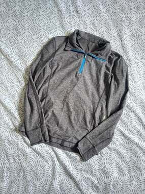 Lululemon Surge Warm 1/2 Zip Heathered Gray Athletic Pullover